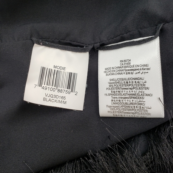 BCBGMaxAzria Modie Tiered Fringe Mini Skirt in Black - Picture 10 of 11